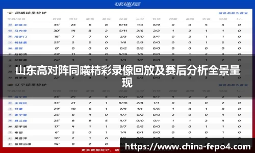 山东高对阵同曦精彩录像回放及赛后分析全景呈现